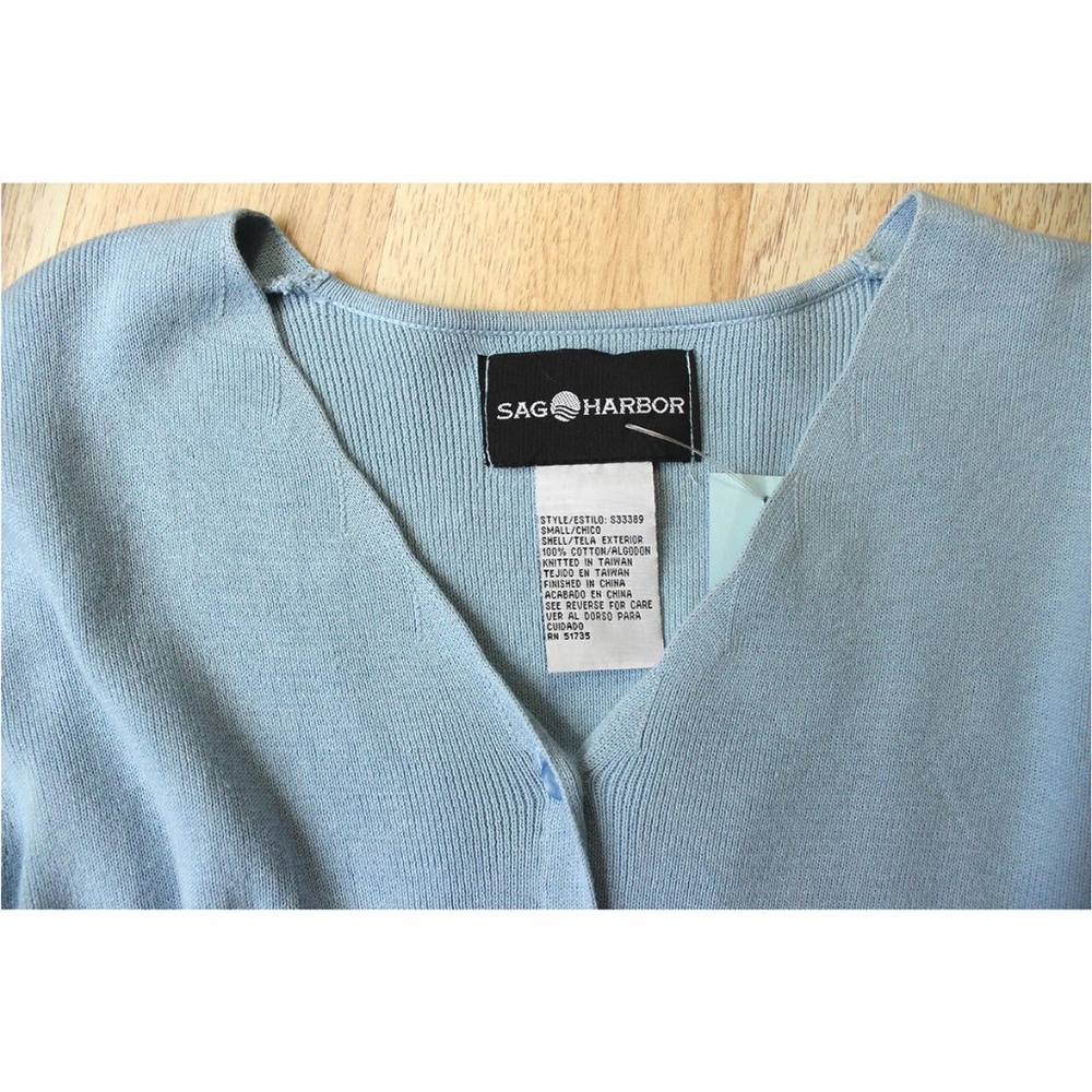 Blue Ribbed Stretch Knit Cardigan or Top NWT - Picture 6 of 7